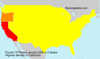 Surname Pekson in USA Surname Pekson in USA