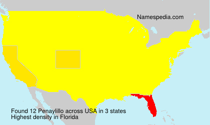 Surname Penaylillo in USA Surname Penaylillo in USA