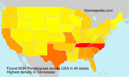 Surname Pendergrass in USA Surname Pendergrass in USA