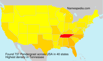 Surname Pendergrast in USA Surname Pendergrast in USA