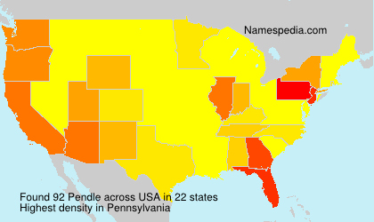 Surname Pendle in USA Surname Pendle in USA
