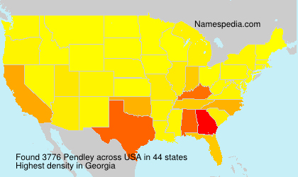 Surname Pendley in USA Surname Pendley in USA