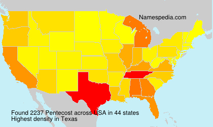 Surname Pentecost in USA Surname Pentecost in USA