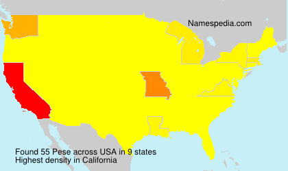 Surname Pese in USA Surname Pese in USA