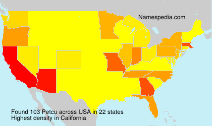 Surname Petcu in USA Surname Petcu in USA