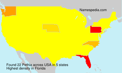 Surname Pethia in USA