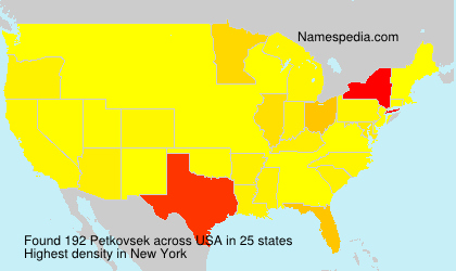 Surname Petkovsek in USA Surname Petkovsek in USA