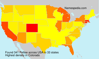 Surname Pettee in USA Surname Pettee in USA