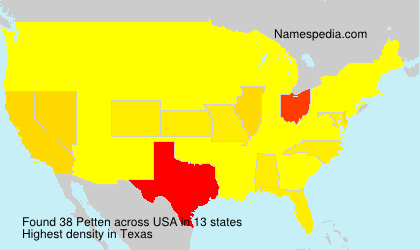 Surname Petten in USA Surname Petten in USA