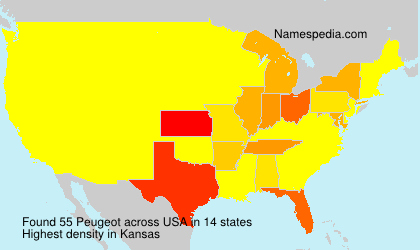 Surname Peugeot in USA