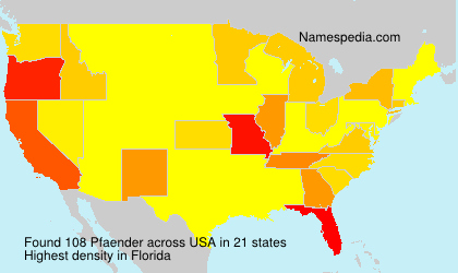 Surname Pfaender in USA Surname Pfaender in USA
