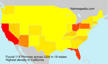 Surname Pfirrman in USA Surname Pfirrman in USA