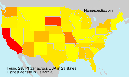 Surname Pfitzer in USA Surname Pfitzer in USA