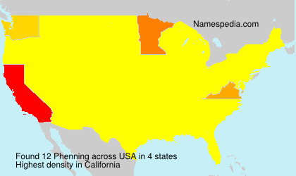 Surname Phenning in USA Surname Phenning in USA