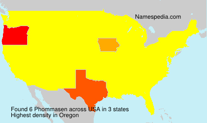 Surname Phommasen in USA Surname Phommasen in USA
