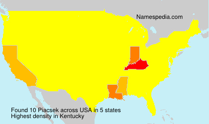 Surname Piacsek in USA Surname Piacsek in USA