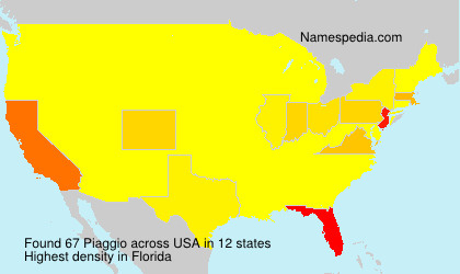 Surname Piaggio in USA Surname Piaggio in USA