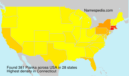 Surname Pianka in USA
