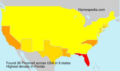 Surname Picornell in USA Surname Picornell in USA