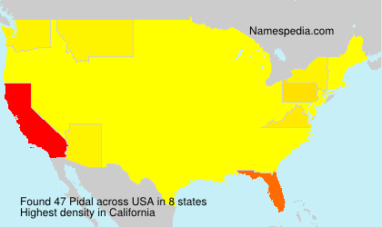 Surname Pidal in USA Surname Pidal in USA