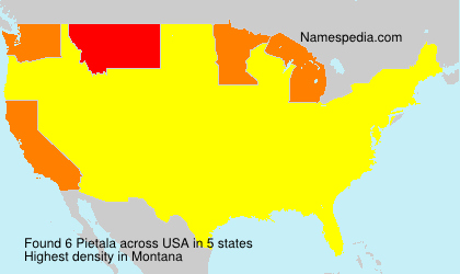 Surname Pietala in USA Surname Pietala in USA