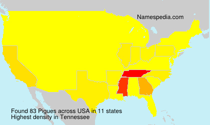 Surname Pigues in USA Surname Pigues in USA