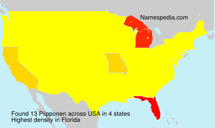 Surname Piipponen in USA