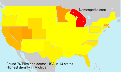 Surname Piirainen in USA Surname Piirainen in USA