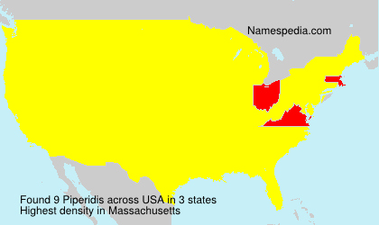 Surname Piperidis in USA Surname Piperidis in USA