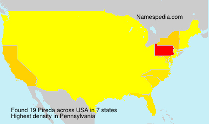 Surname Pireda in USA Surname Pireda in USA