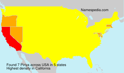 Surname Piriya in USA