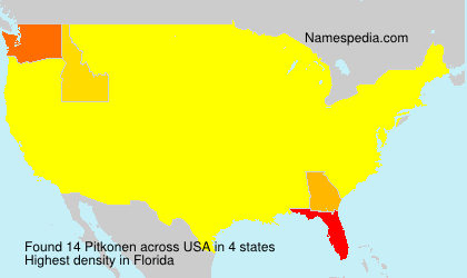 Surname Pitkonen in USA