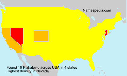 Surname Plakalovic in USA