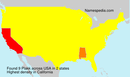 Surname Plakk in USA Surname Plakk in USA