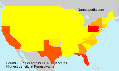 Surname Plaks in USA Surname Plaks in USA