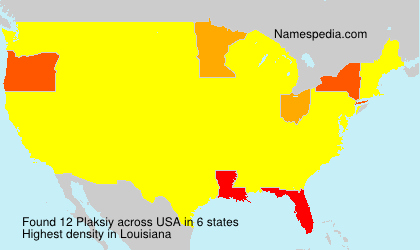 Surname Plaksiy in USA