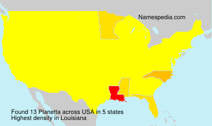 Surname Planetta in USA Surname Planetta in USA
