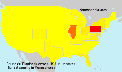 Surname Planinsek in USA Surname Planinsek in USA