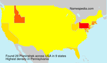 Surname Planinshek in USA Surname Planinshek in USA