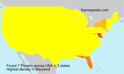 Surname Plavetic in USA Surname Plavetic in USA