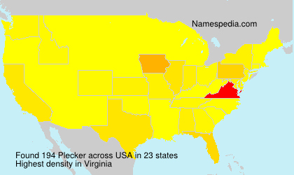 Surname Plecker in USA Surname Plecker in USA