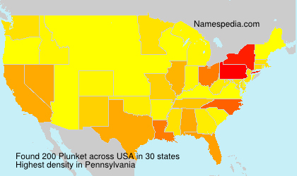 Surname Plunket in USA Surname Plunket in USA