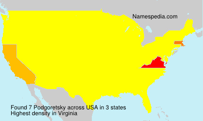 Surname Podgoretsky in USA Surname Podgoretsky in USA