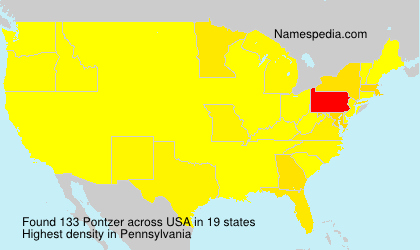 Surname Pontzer in USA Surname Pontzer in USA