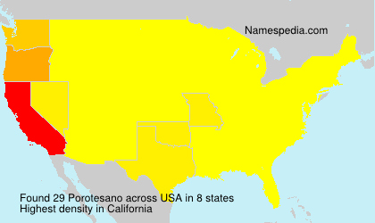 Surname Porotesano in USA Surname Porotesano in USA