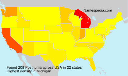Surname Posthuma in USA Surname Posthuma in USA