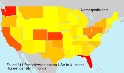 Surname Postlethwaite in USA Surname Postlethwaite in USA