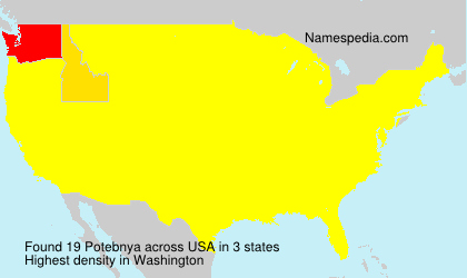 Surname Potebnya in USA Surname Potebnya in USA