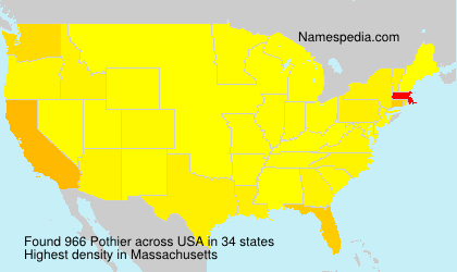 Surname Pothier in USA Surname Pothier in USA