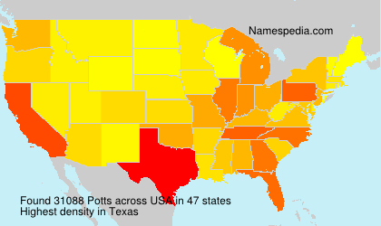 Surname Potts in USA Surname Potts in USA